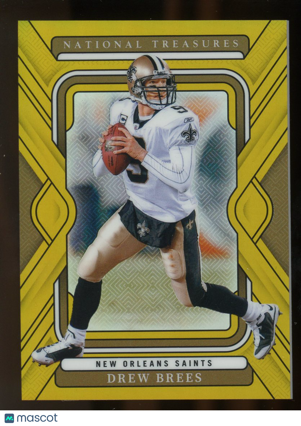 2025 Panini National Treasures Prizm Drew Brees #72 Gold 09/10 Jersey Match