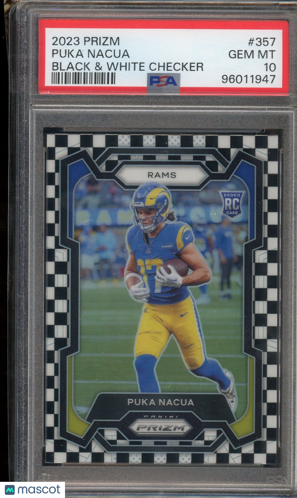 2023 Panini Prizm #357 Puka Nacua Black and White Checker PSA 10