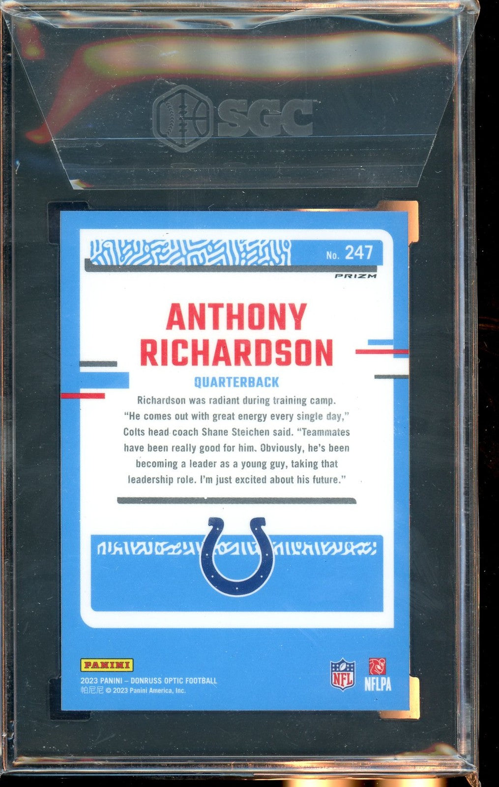 2023 Donruss Optic #247 Anthony Richardson Jazz SGC 9