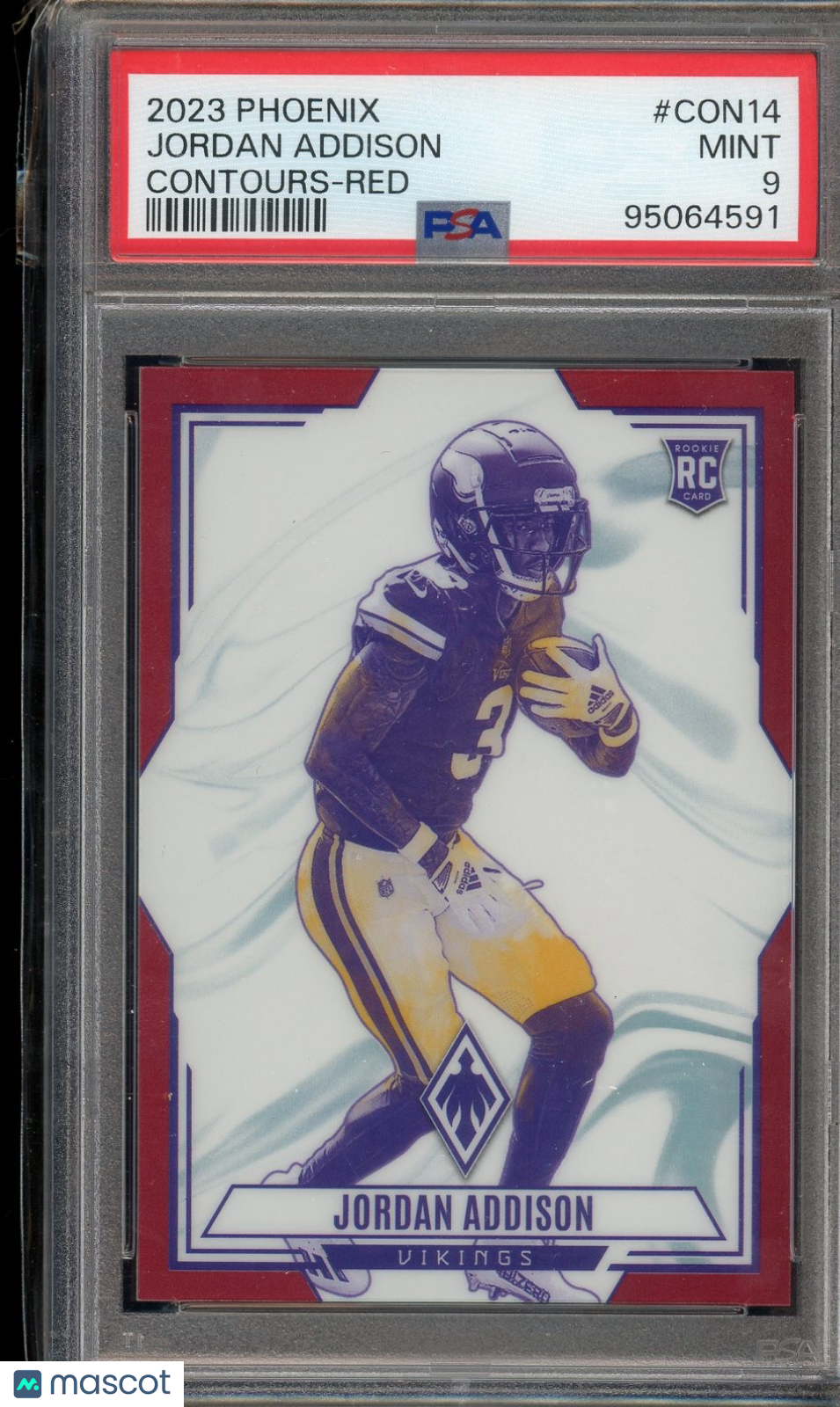 2023 Panini Phoenix #CON-14 Jordan Addison Contours Red PSA 9 #/199