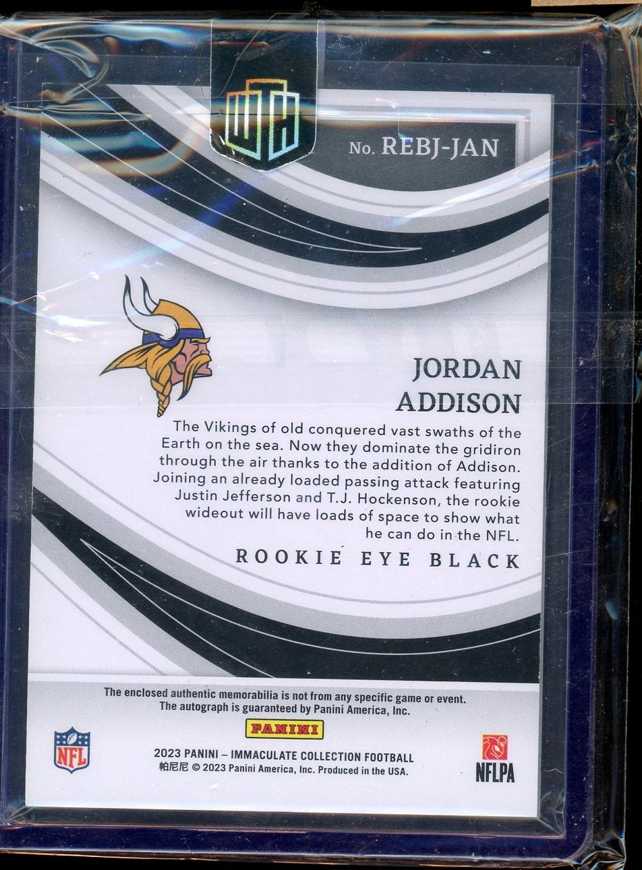 2023 Panini Immaculate Jordan Addison Immaculate Rookie Eye Black Jersey #/99