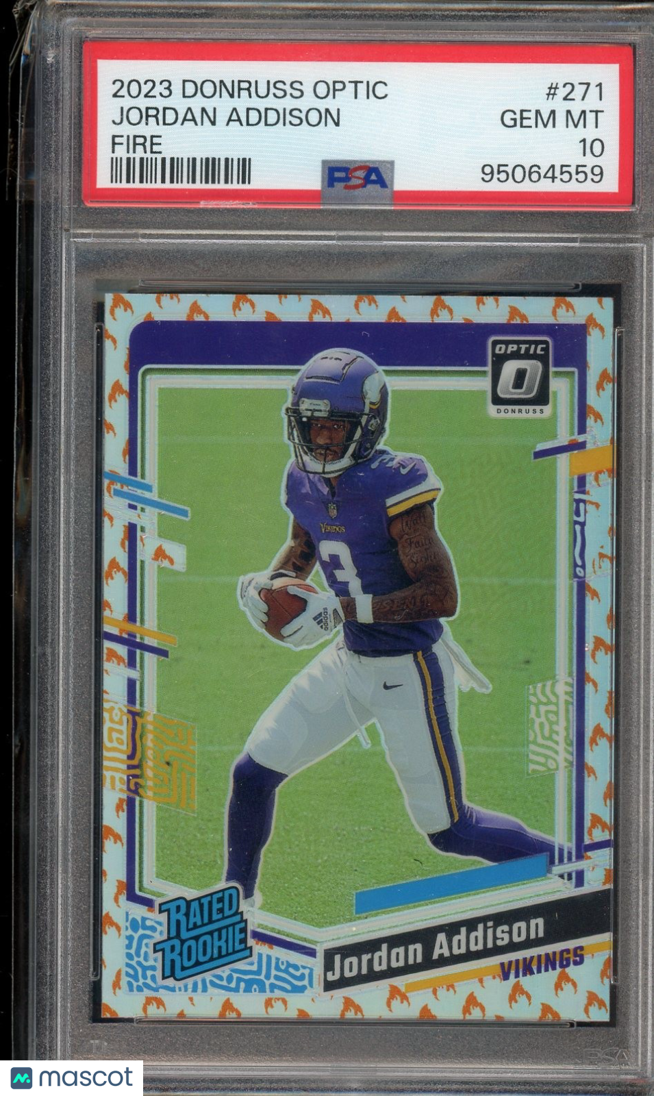 2023 Donruss Optic #271 Jordan Addison Fire PSA 10