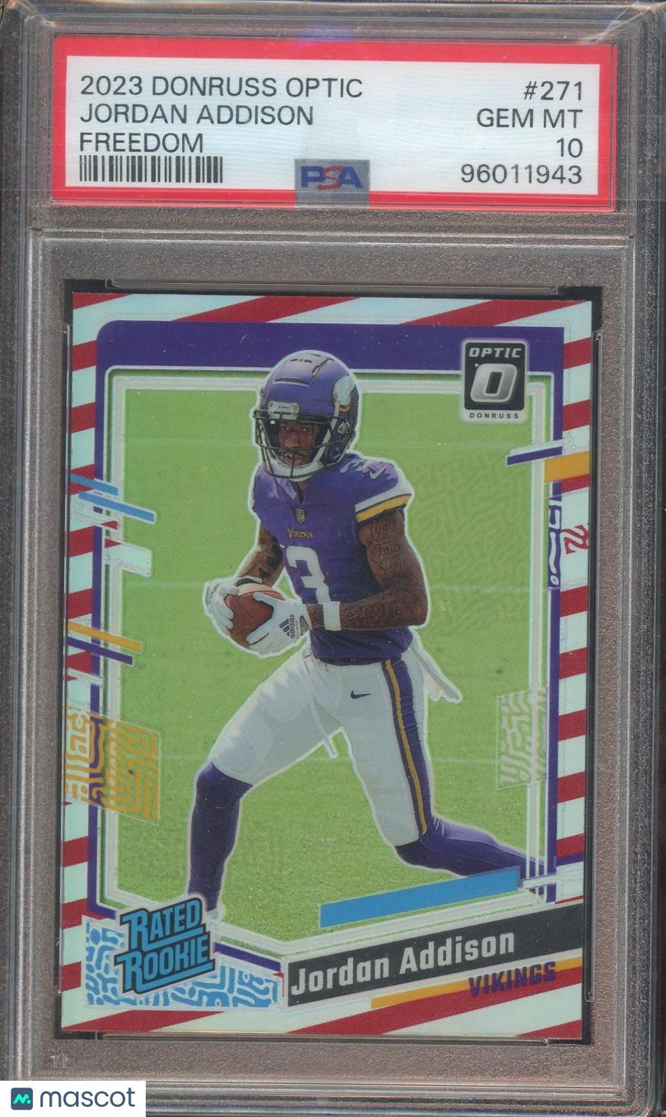 2023 Donruss Optic #271 Jordan Addison Freedom PSA 10