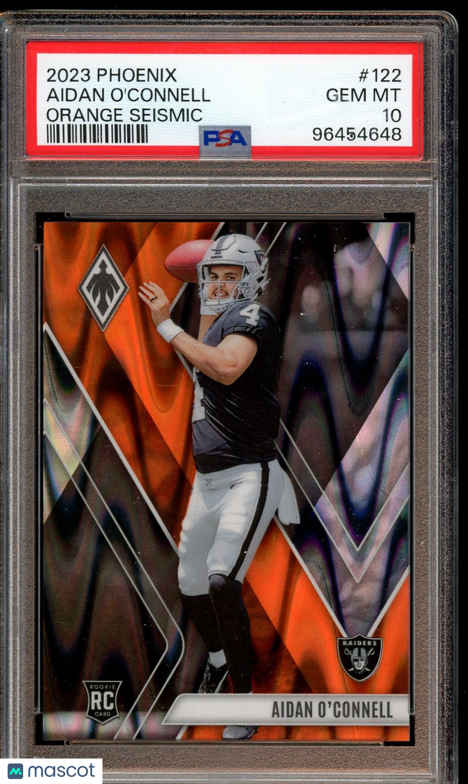 2023 Panini Phoenix #122 Aidan O'Connell Orange Seismic PSA 10 #/99