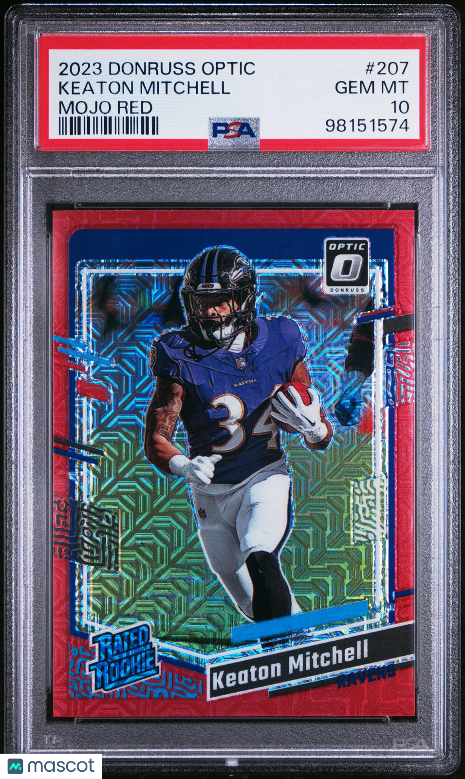2023 Panini Donruss Optic #207 Keaton Mitchell Mojo Red PSA 10