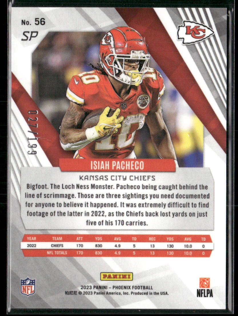 2023 Panini Phoenix Football Isiah Pacheco #56 027/199
