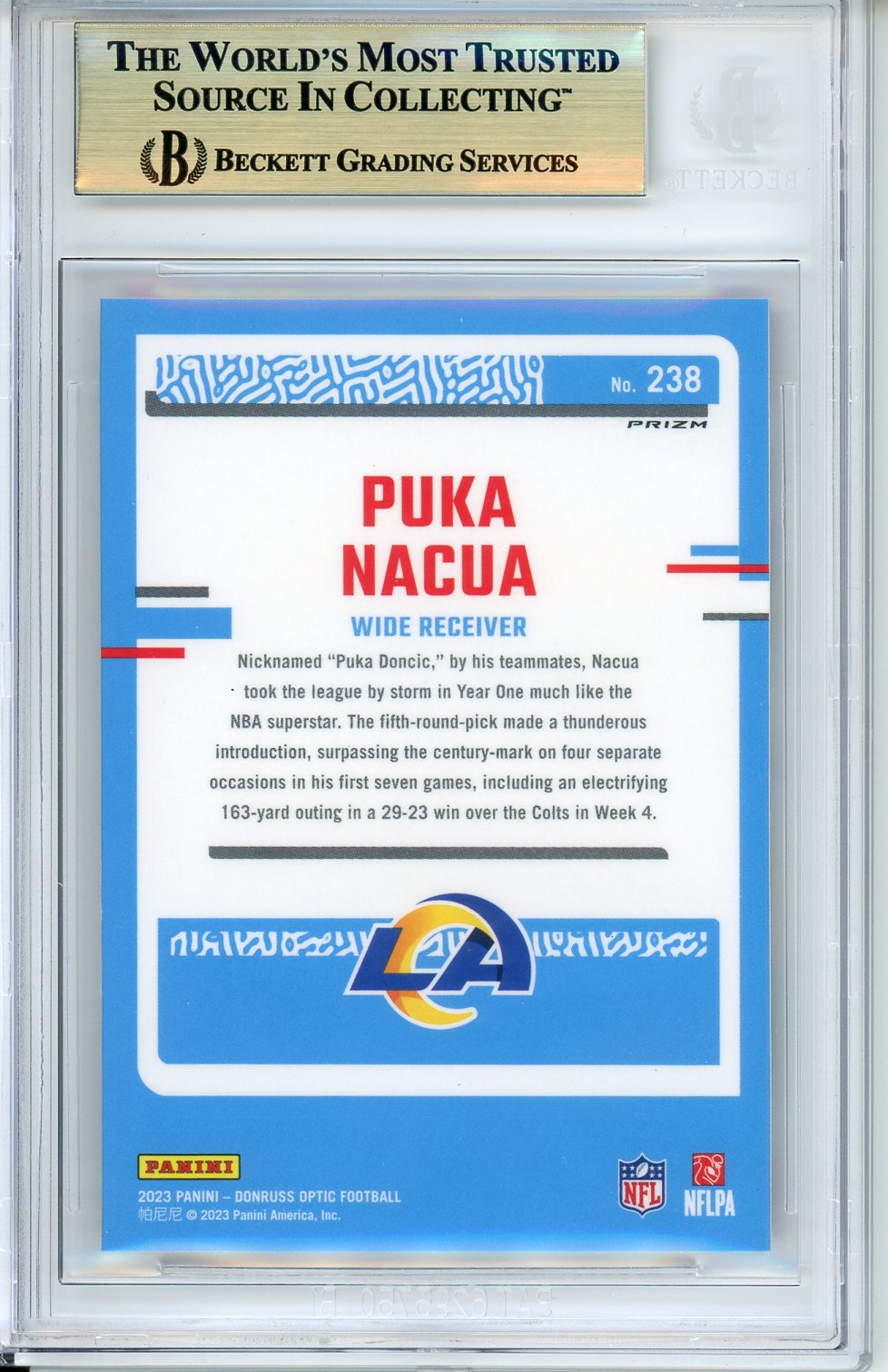 2023 Donruss Optic Jazz Puka Nacua RR #238 BGS 9.5