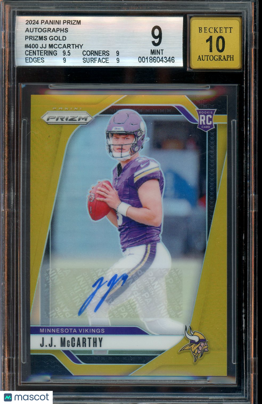 2024 Panini Prizm JJ McCarthy #400 BGS 9 Auto 10