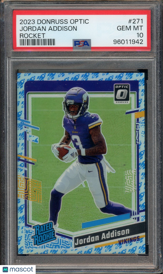 2024 Donruss Optic #129 Jordan Addison Rocket PSA 10