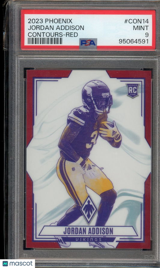 2023 Panini Phoenix #CON-14 Jordan Addison Contours Red PSA 9 #/199