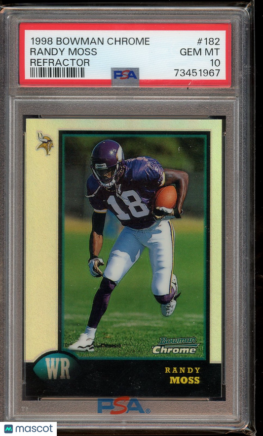 1998 Bowman Chrome #182 Randy Moss Refractors PSA 10