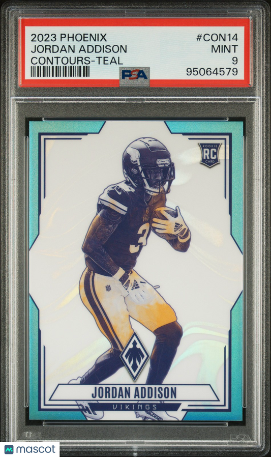 2023 Panini Phoenix Contours #CON14 Jordan Addison Contours-Teal PSA 9