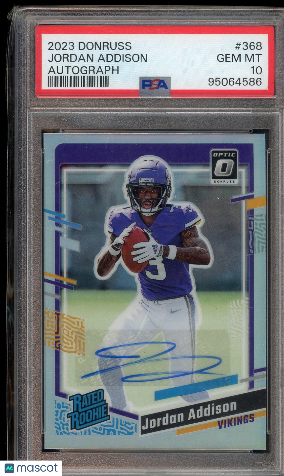 2023 Panini Prizm #368 Jordan Addison Autographs Prizm Silver PSA 10