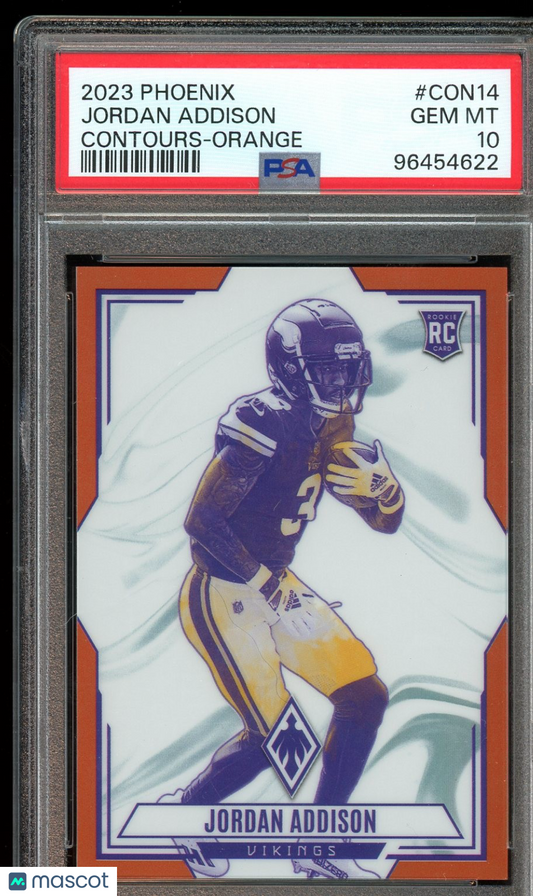 2023 Panini Phoenix #CON-14 Jordan Addison Contours Orange PSA 10 #/99