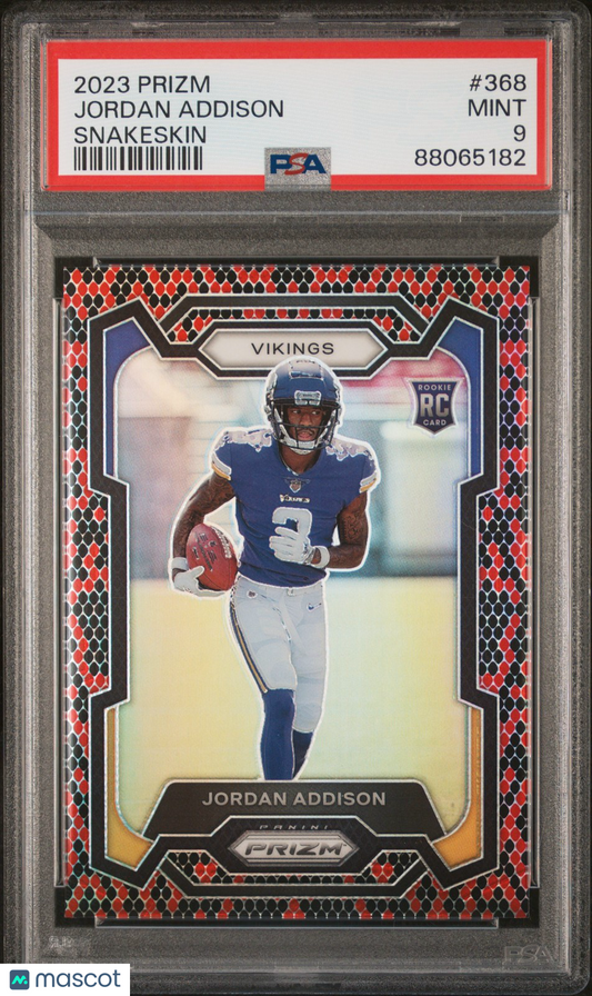 2023 Panini Prizm #368 Jordan Addison Snakeskin Prizm PSA 9