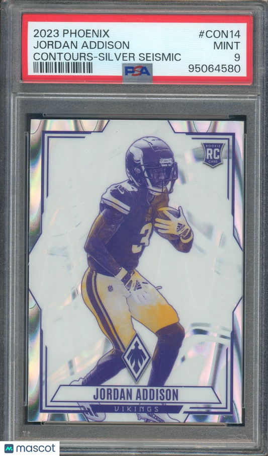 2023 Panini Phoenix #CON-14 Jordan Addison Contours Silver Seismic PSA 9