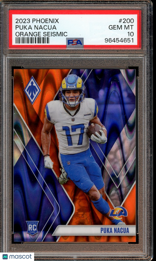 2023 Panini Phoenix #200 Puka Nacua Orange Seismic PSA 10 #/99