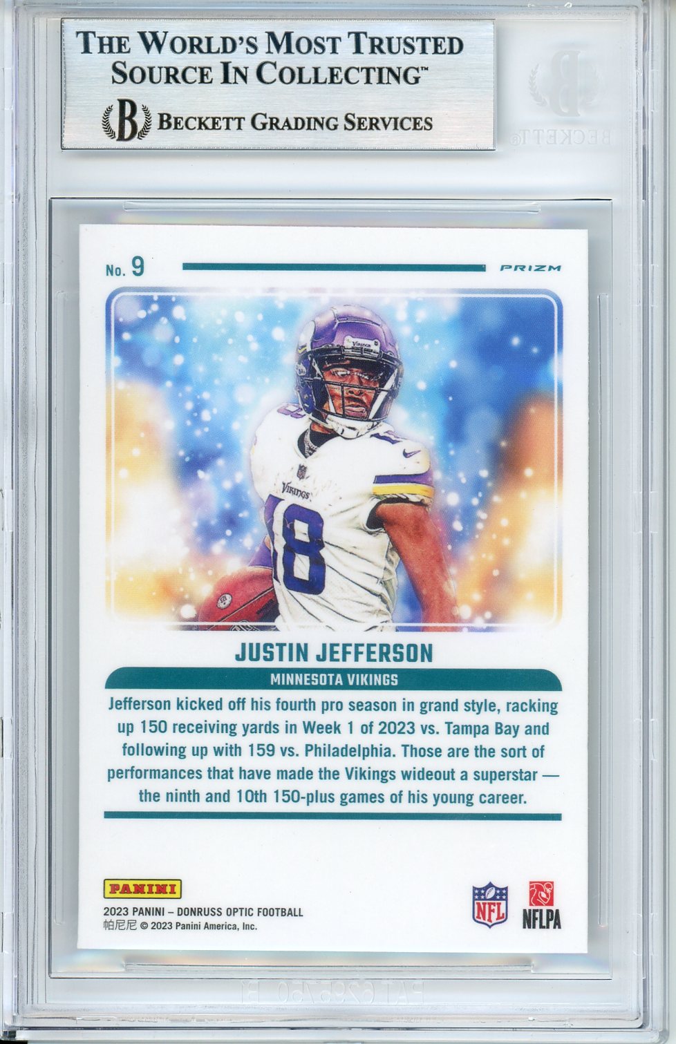 2023 Donruss Optic Mythical Justin Jefferson #9 BGS 9