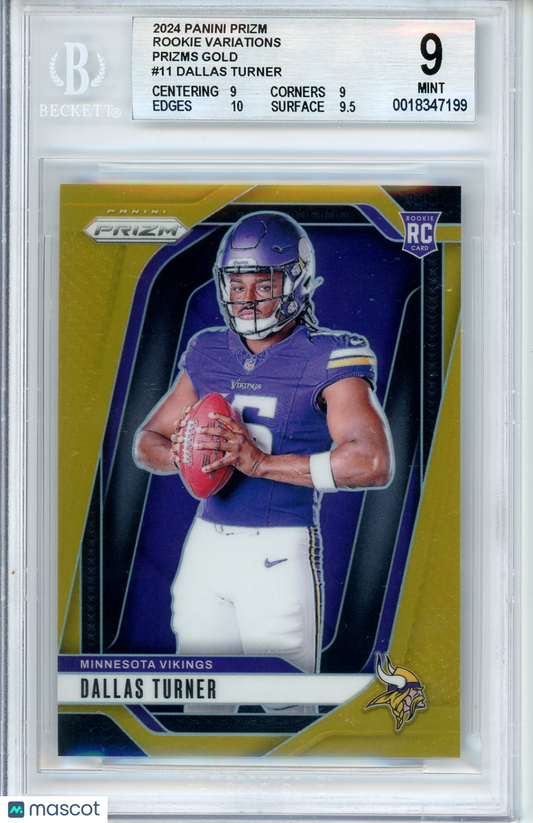 2024 Panini Prizm Dallas Turner #11 3/10 BGS 9
