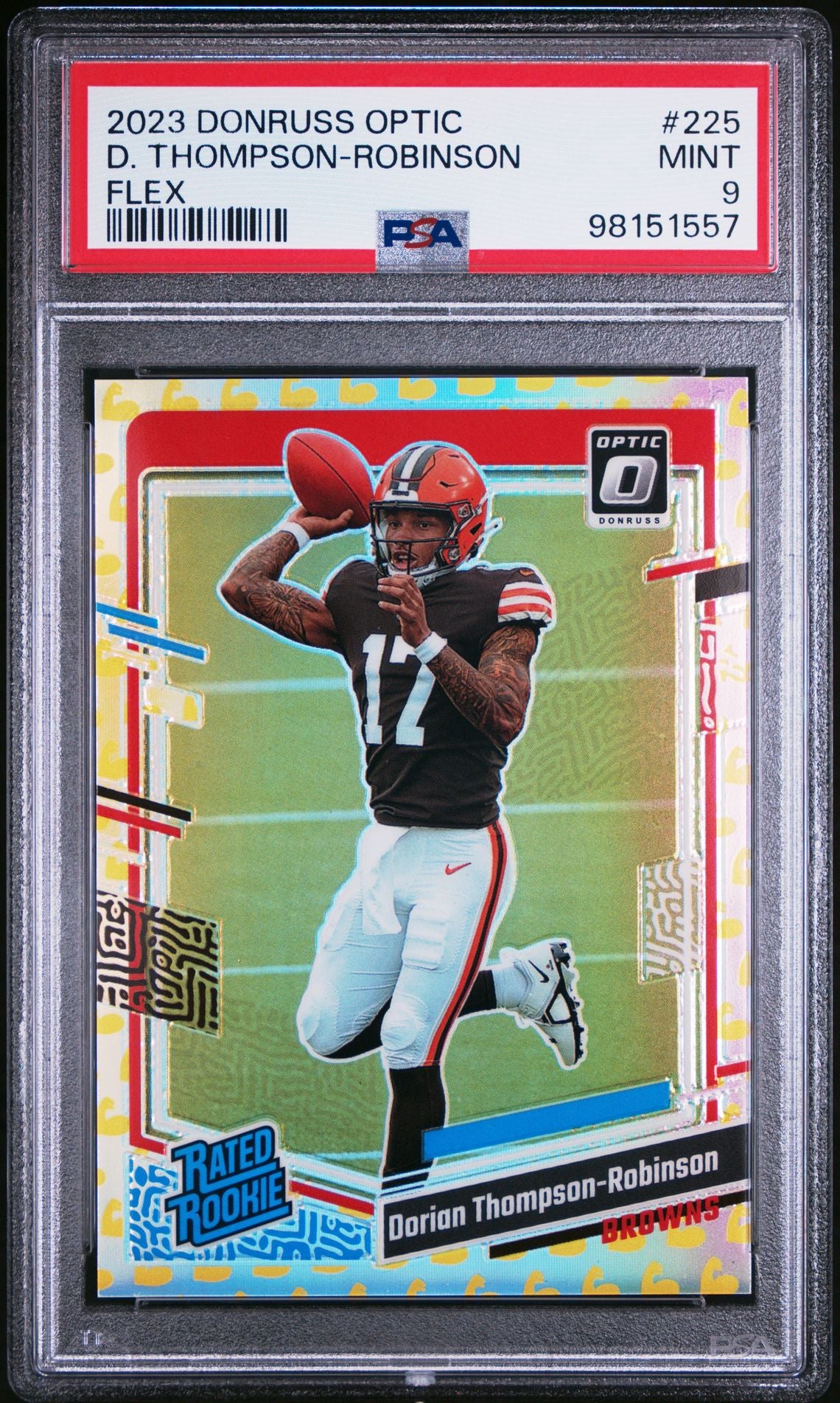 2023 DONRUSS OPTIC 225 DORIAN THOMPSON-ROBINSON FLEX /149 PSA 9