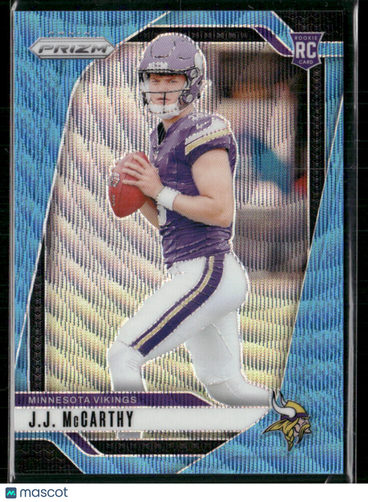 2024 Panini Prizm J.J. McCarthy #400 Blue Wave RC 028/230