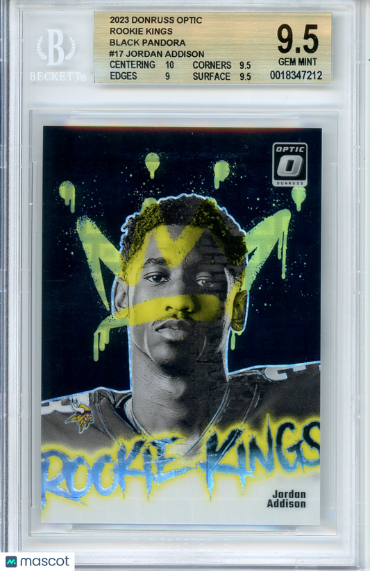 2023 Donruss Optic Rookie Kings Black Pandora Jordan Addison #17 16/25 BGS 9.5