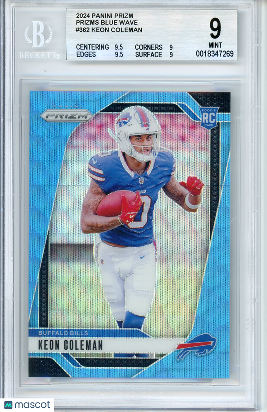 2024 Panini Prizm Keon Coleman #362 Blue Wave /230 BGS 9