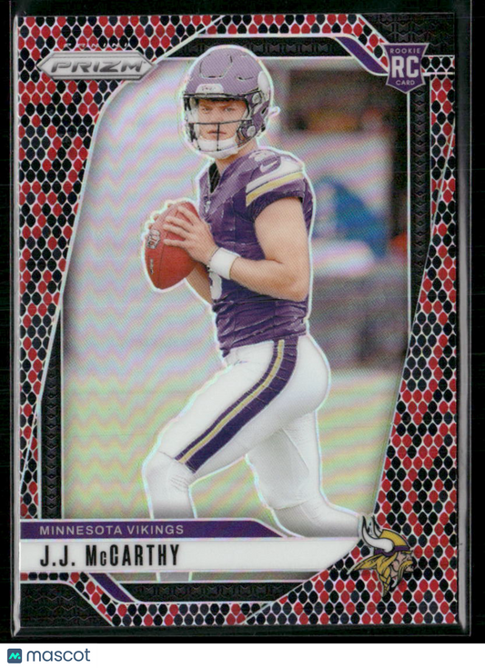 2024 Panini Prizm Football J.J. McCarthy #400 Snakeskin RC