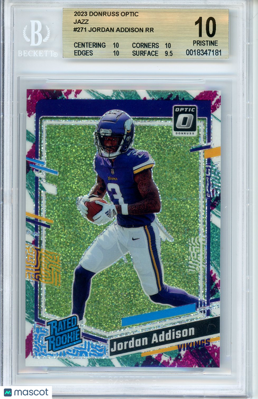 2023 Donruss Optic Jazz Jordan Addison RR #271 BGS 10