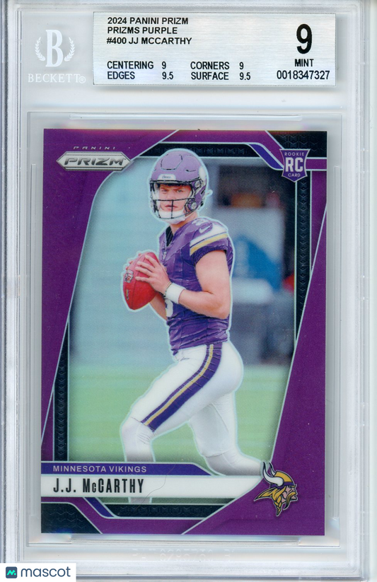 2024 Panini Prizm JJ McCarthy #400 Purple /125 BGS 9