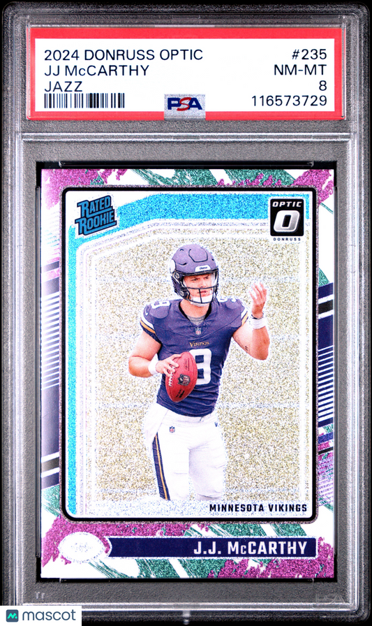 2024 Panini Donruss Optic JJ Mccarthy #235 Jazz PSA 8